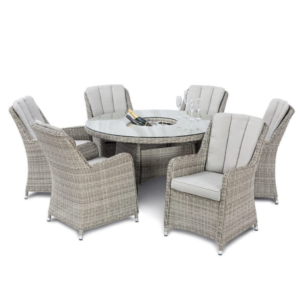 Oxford Venice 6 Seat Round Rattan Dining Set