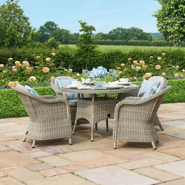 Oxford Heritage 4 Seat Round Rattan Dining Set